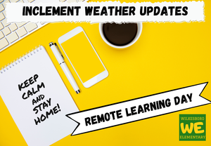 graphic of a notepad that says remote learning day