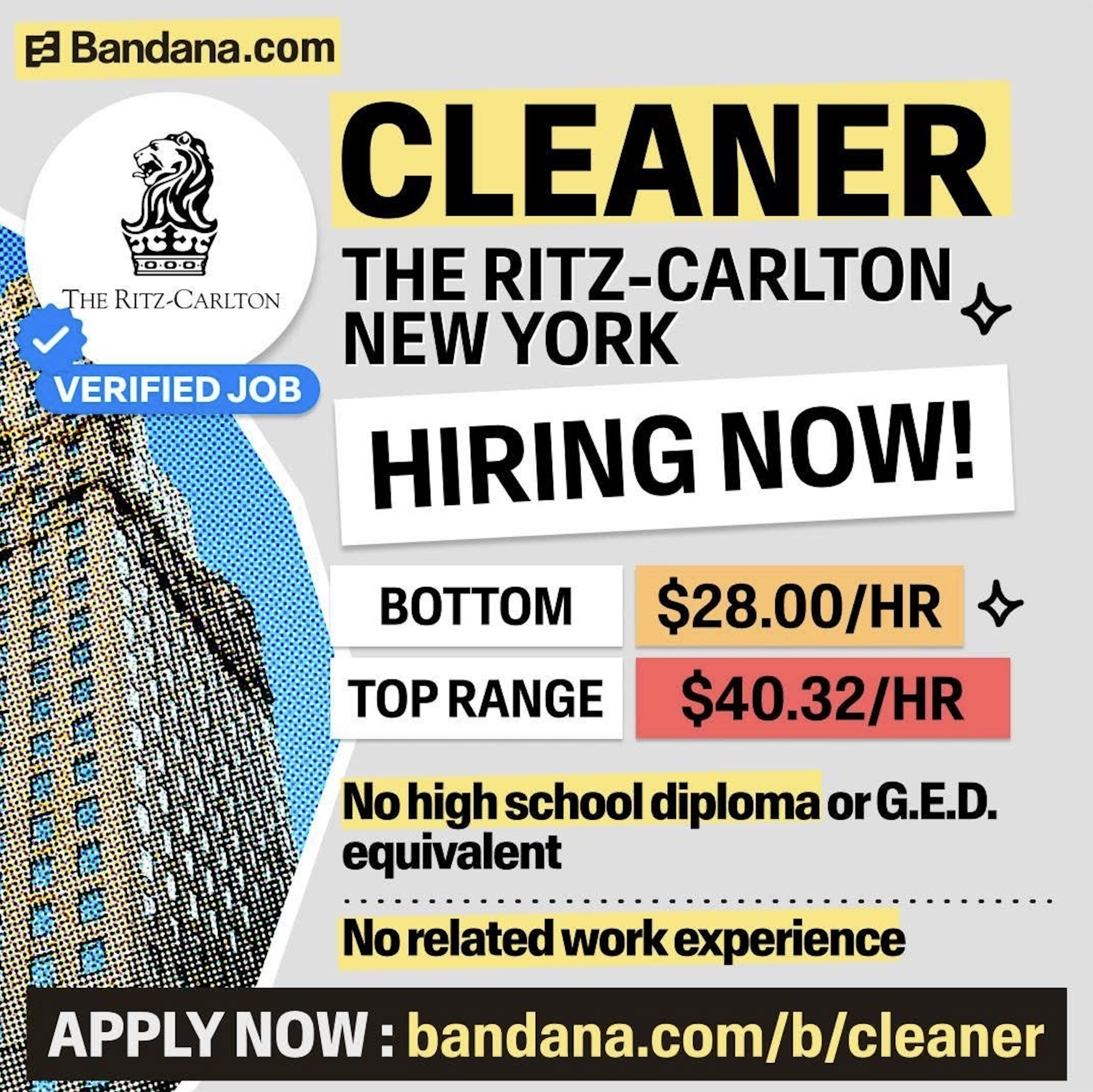 Hiring Now! Cleaner Flyer