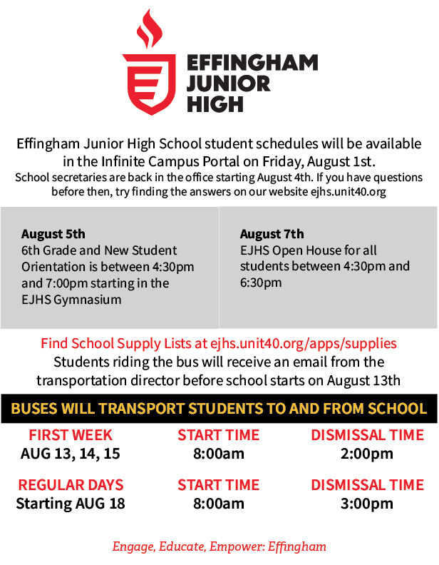 Back To School Info