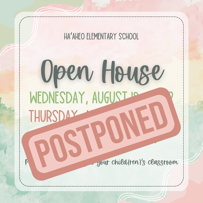 OPEN HOUSE POSTPONED Featured Photo