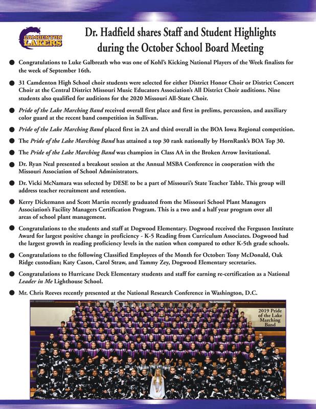 Staff and Student Highlights from the Monthly School Board Meeting Featured Photo