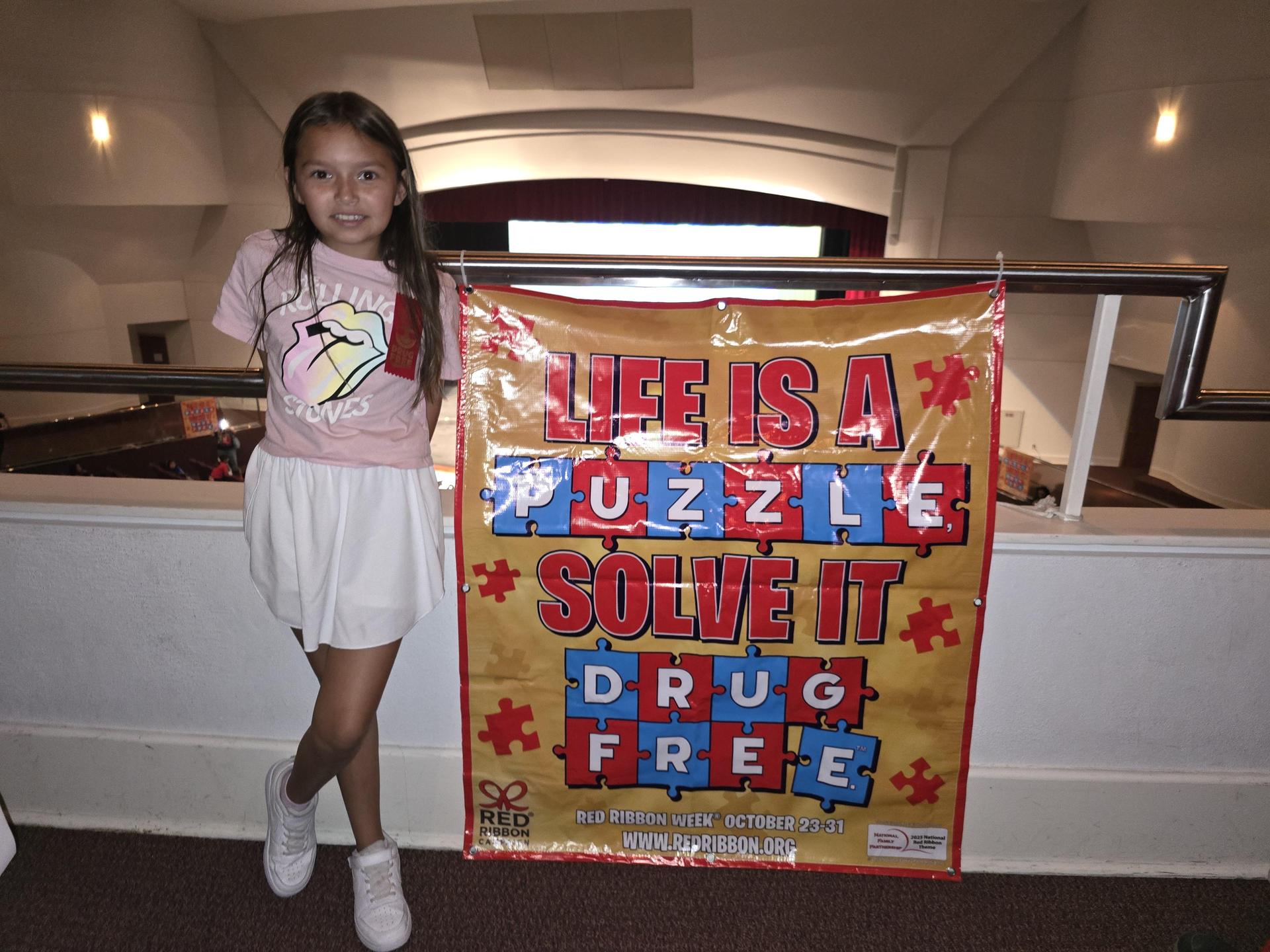 Ladera students enjoy a concert by the United States Air Force Military Band of the West in honor of Red Ribbon Week