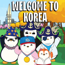 Korean snowmen waving