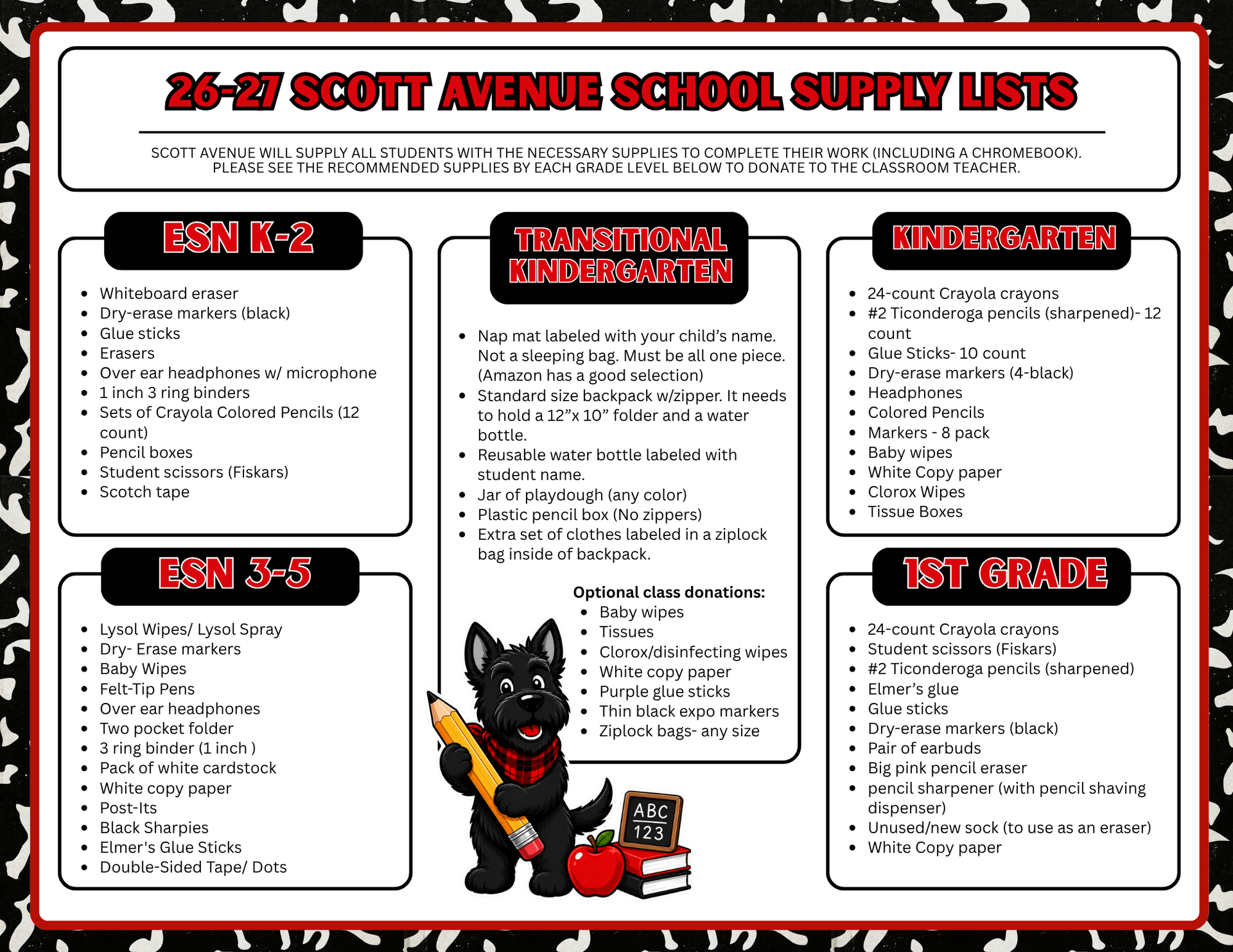 School Supply Lists