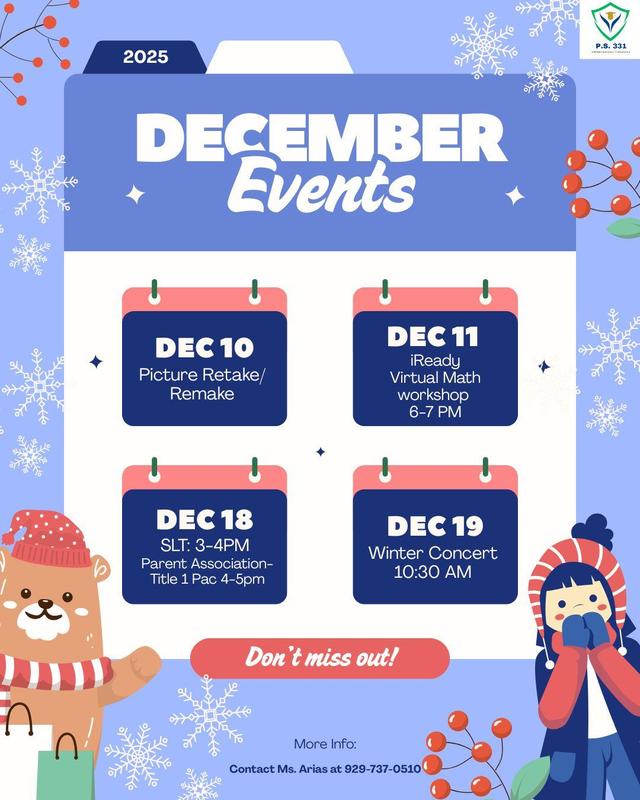 December Events at PS 331