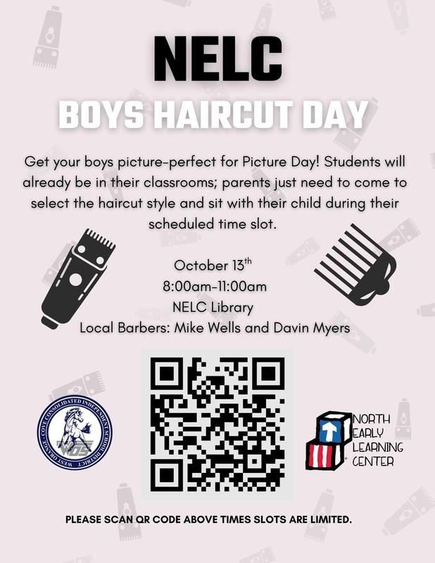 NELC Boys Haircut Day Informational Flyer in English