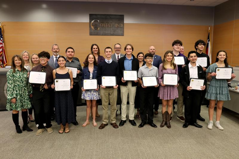 All-State musicians with Board of Trustees