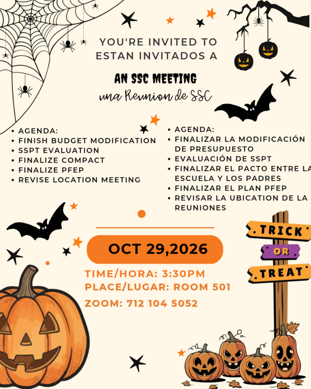 SSC Meeting 10/29/26 @3:30pm