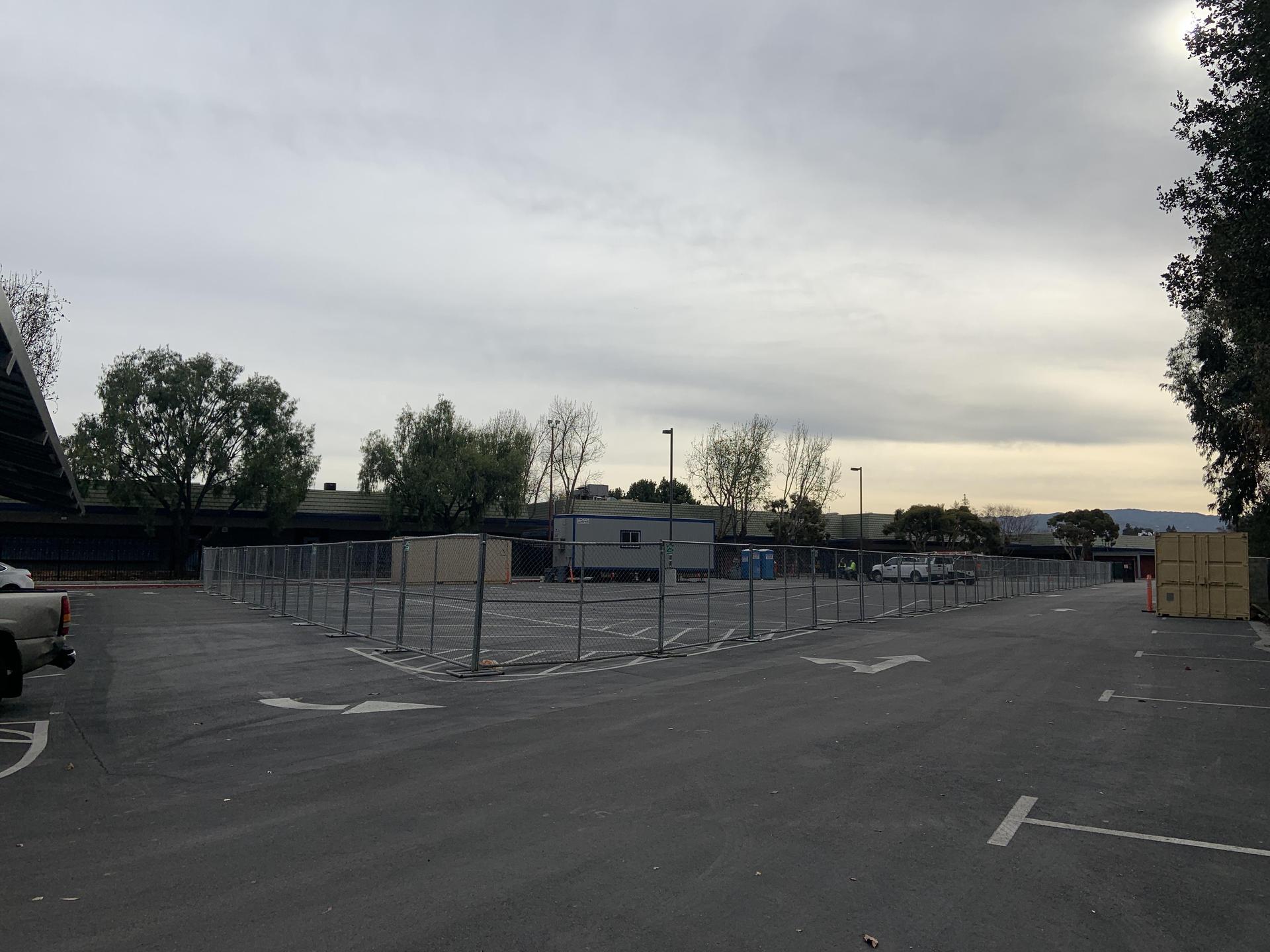 Fencing in Staff Lot