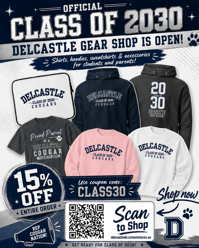 Delcastle Class of 2030 Spirit Gear Shop