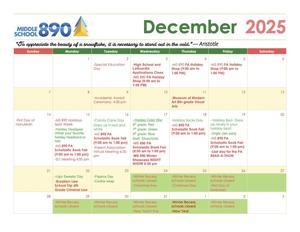 Picture of Front of December Calendar