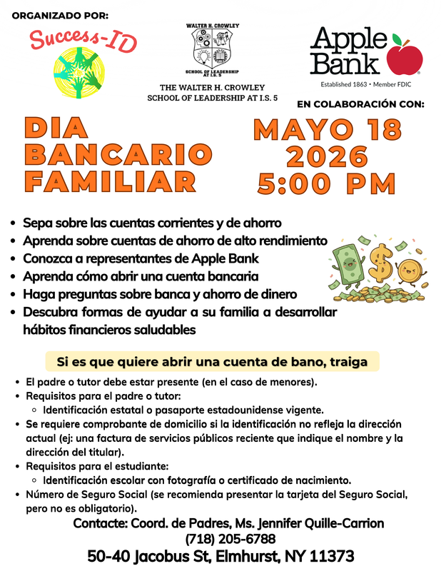 Success ID banking flyer (spanish)