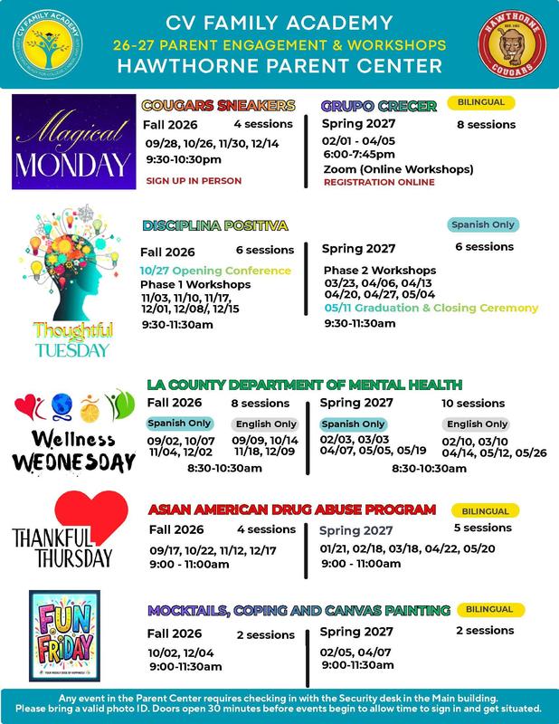 Parent Engagement and Workshops for 26/27