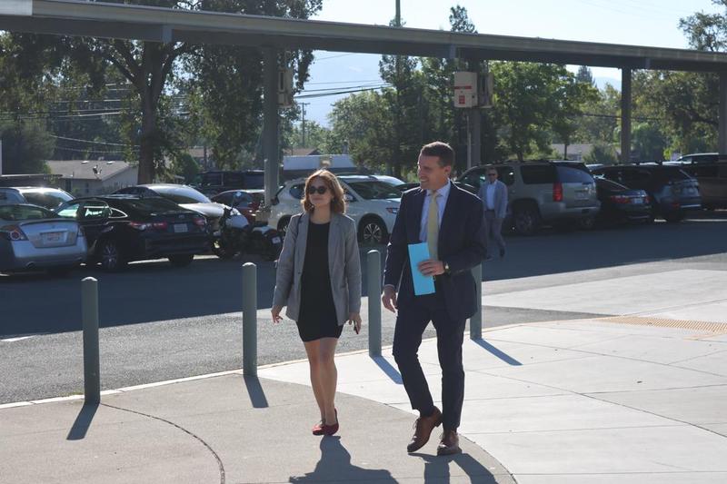 Senator Mike McGuire arrives at Grace Hudson