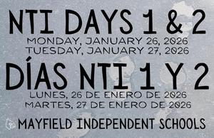 Graphic: NTI Days 1 & 2 January 26-27, 2026 in English and Spanish