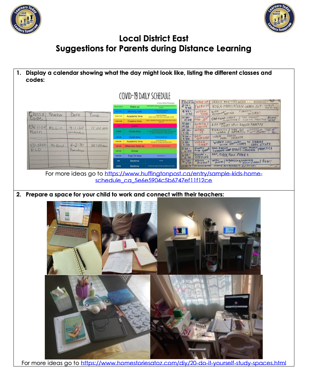 Tips For Parents During Distance Learning/ Sugerencias para Padres ...