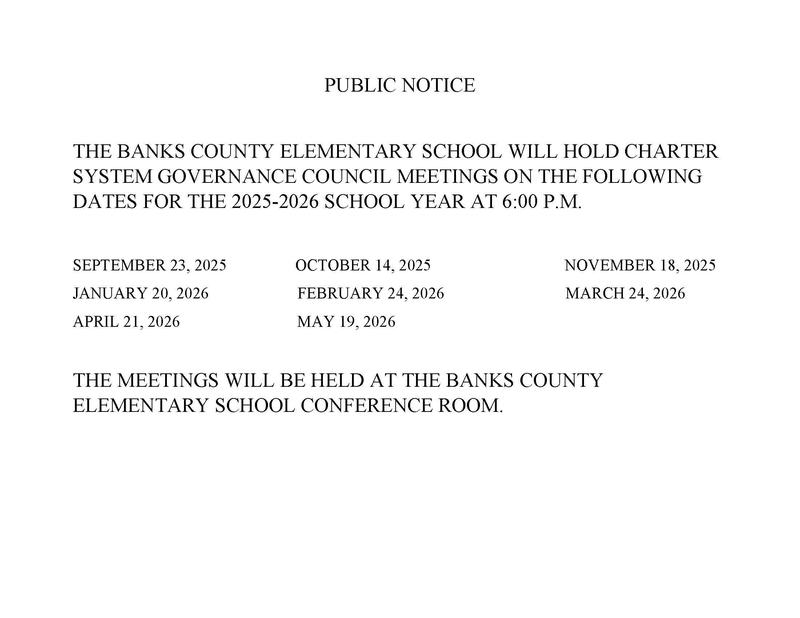 BCES Gov Dates 2025-2026