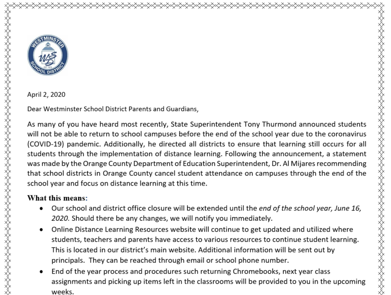 Letter to Parents Image
