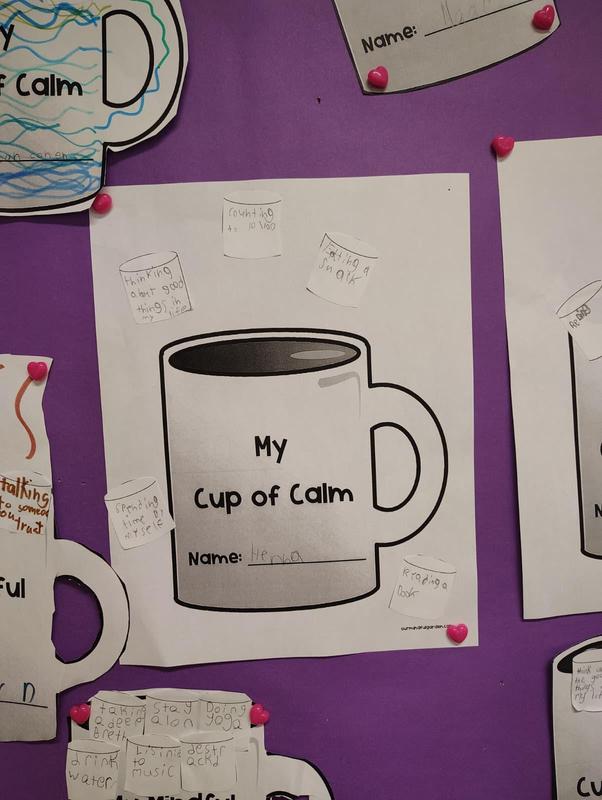 Cup of calm on a bulletin board