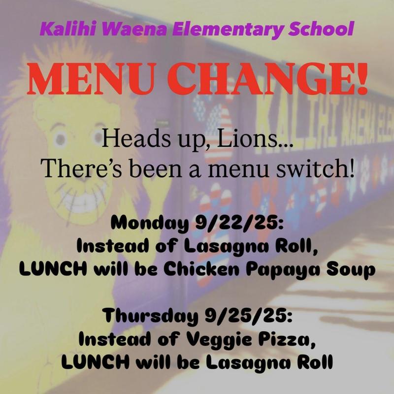 Menu Change