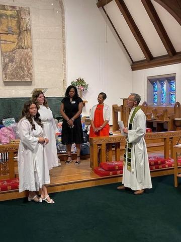 School Staff Accepting School Supplies