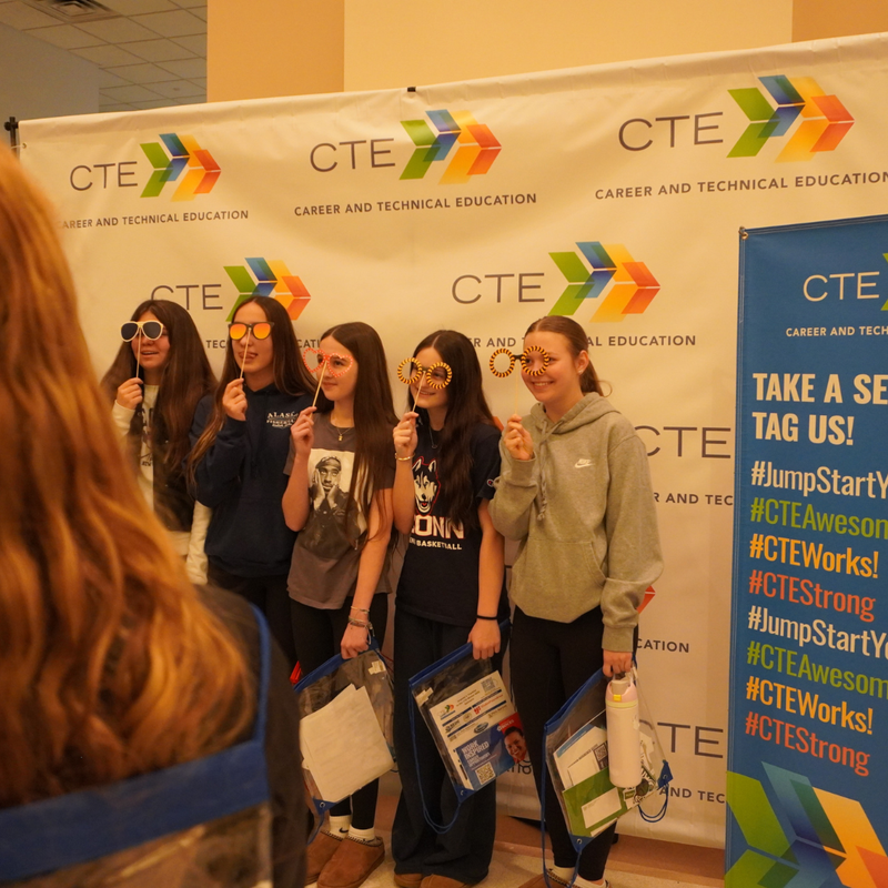 CTE Works students at photo booth