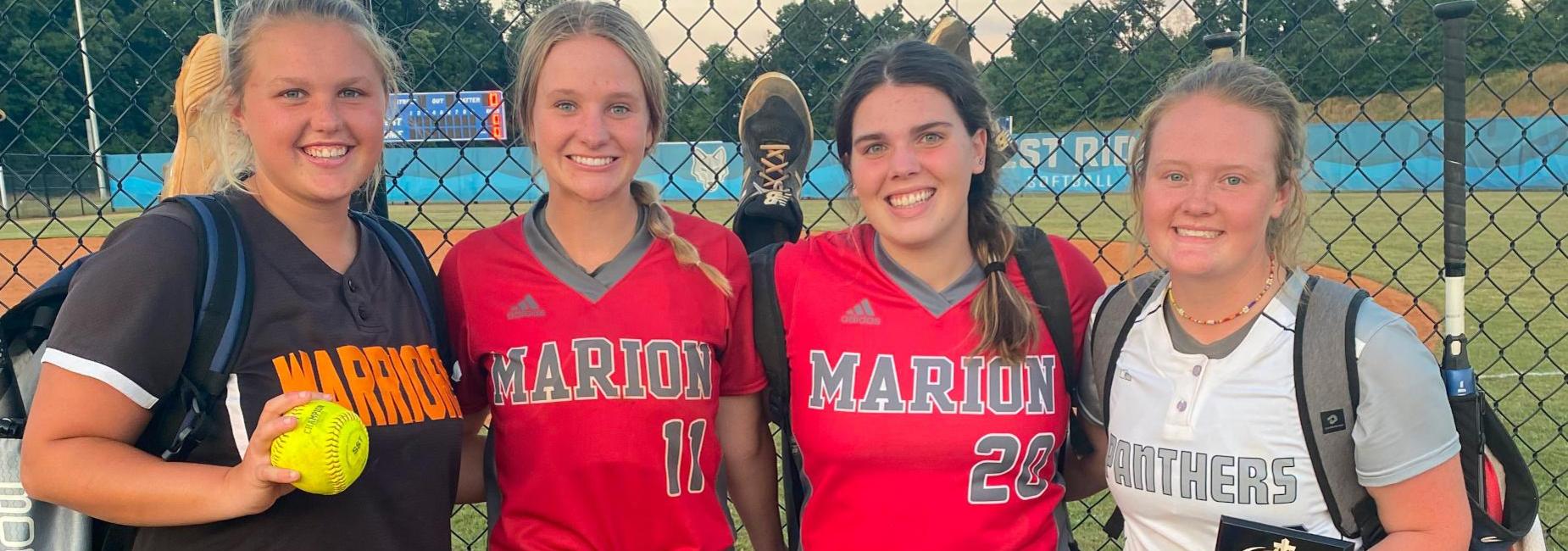 Senior softball players from Chilhowie High, Marion Senior High, and Northwood High who participated in Spring 2022 All-Star Game