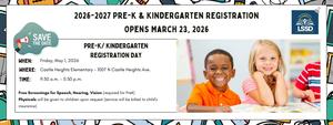 Pre K and Kindergarten Registration Opens Online 3/23