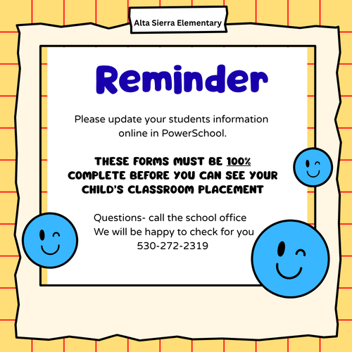Reminder, fill out all of your forms online.
