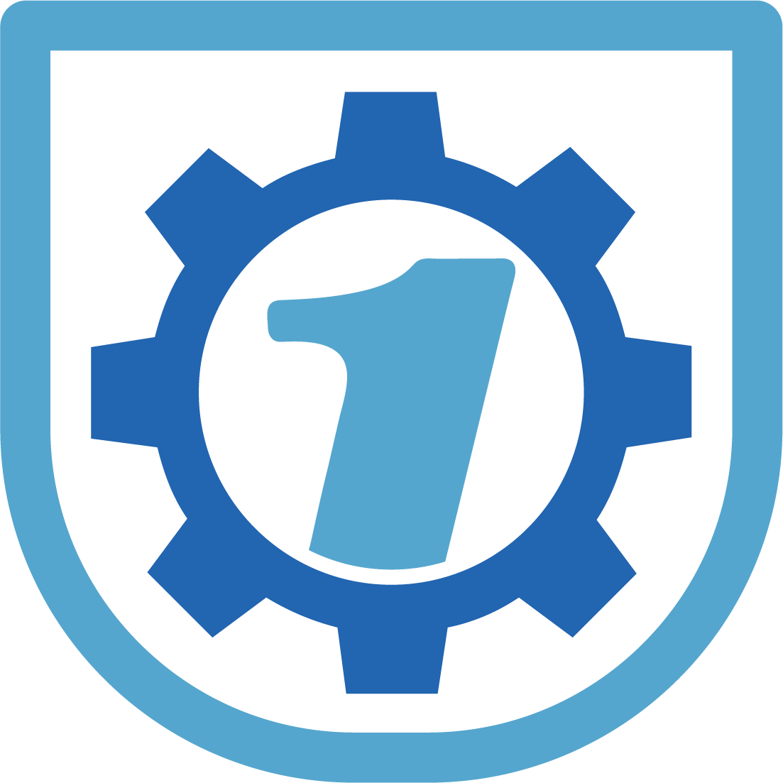PUSD Operational Excellence Icon made up of a gear surrounding the PUSD 1