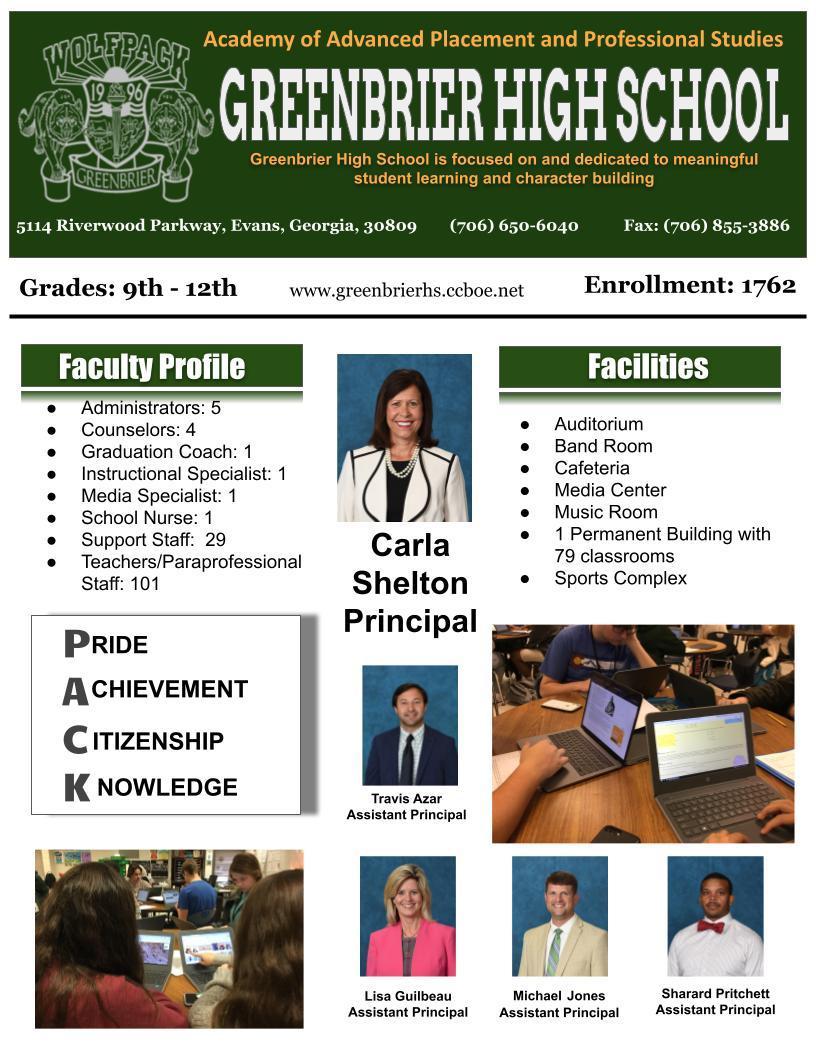 School Profile About Us Greenbrier High School