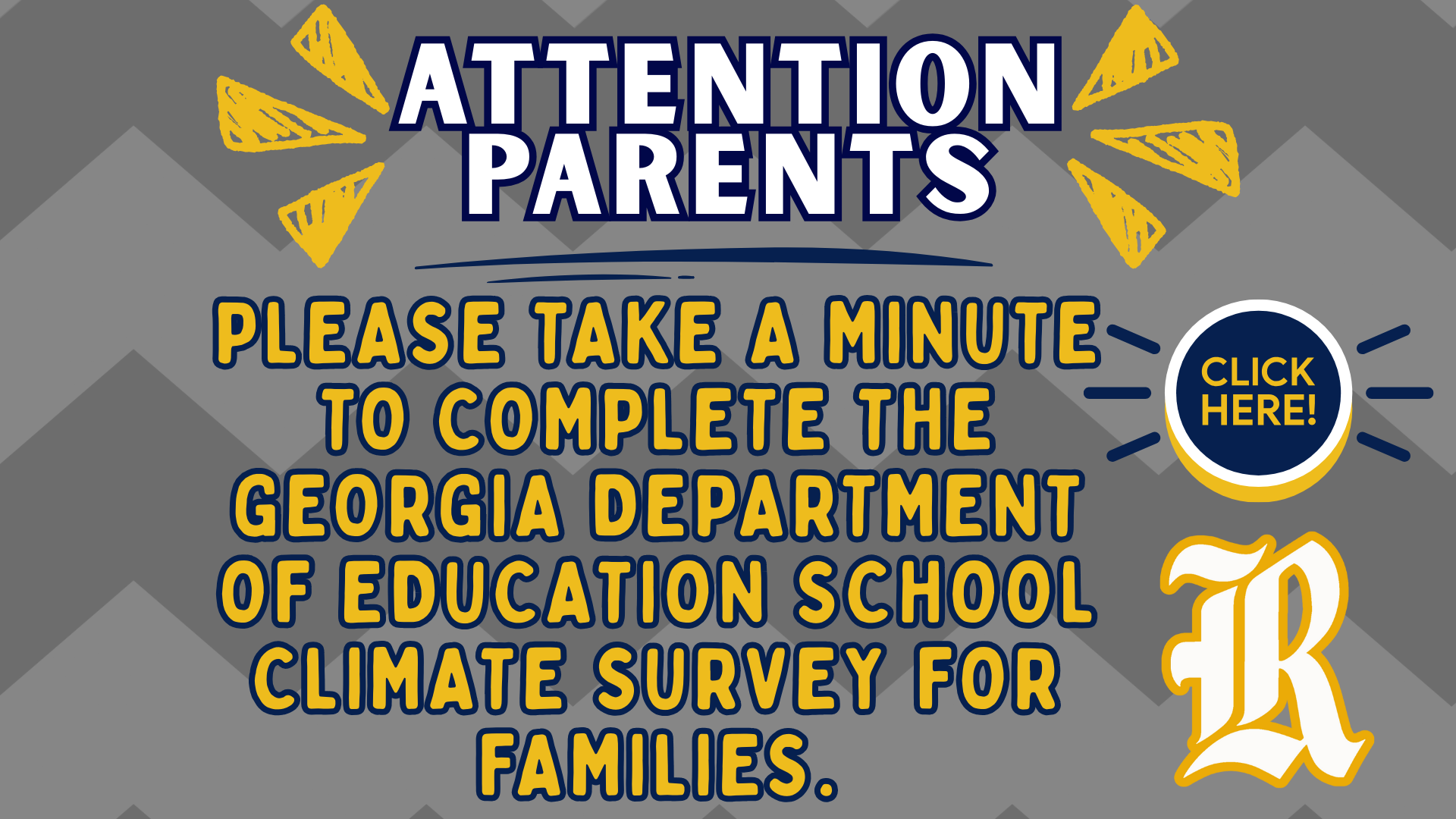 Bold text announcing a survey for families from the Georgia Department of Education.