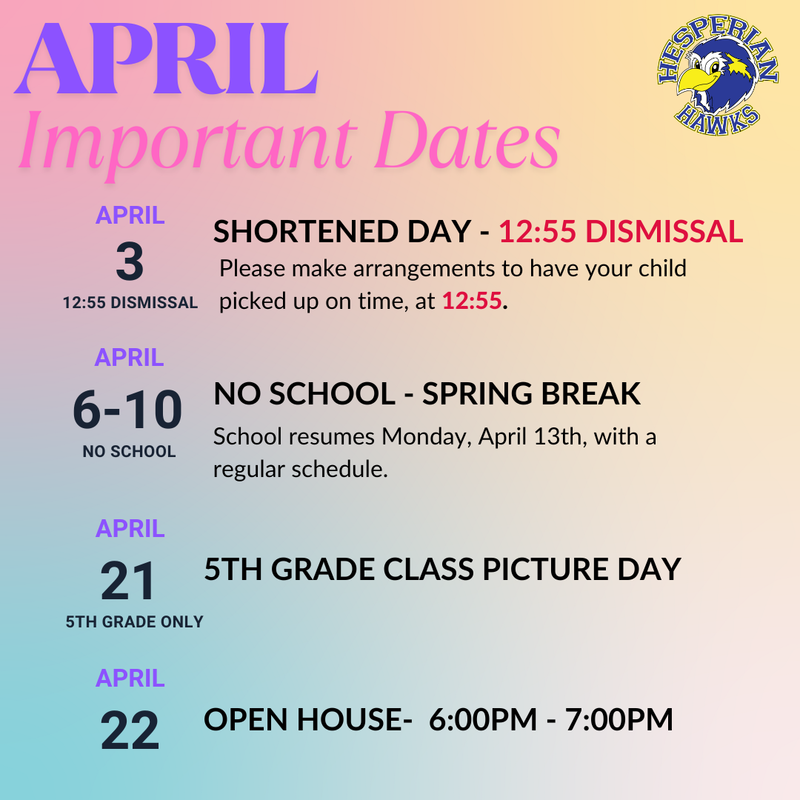 April Important Dates