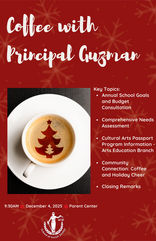 Join Us for Coffee with Principal Guzman / Acompáñenos al cafecito con la Directora Guzmán Thumbnail Image