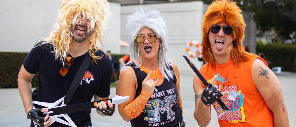 administrators dressed as the 1980s