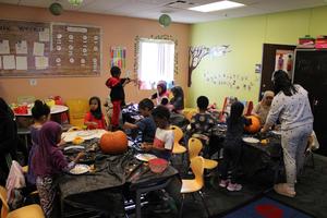 Pajamas + Pumpkins = Kindergarten fun!