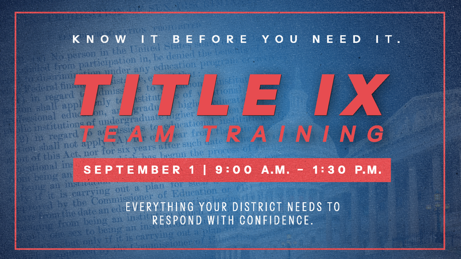 Title IX Team Training Workshop graphic
