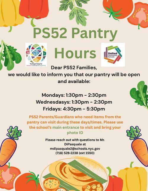 food pantry hours English