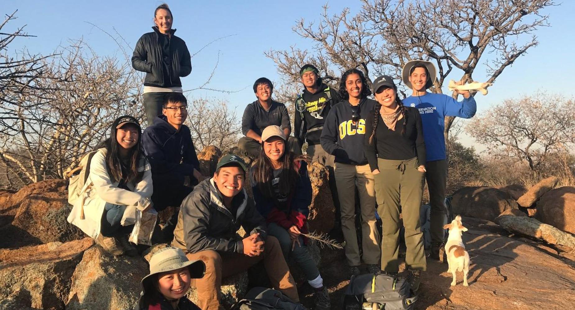 Students in Africa on a hike