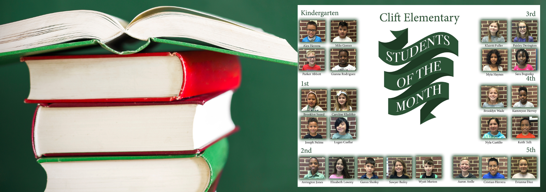 collage of pictures of students of the month