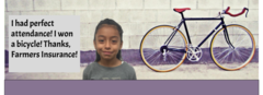 2nd 6 weeks perfect attendance bicycle winner