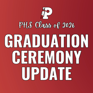 Graphic announcing Graduation Ceremony Update