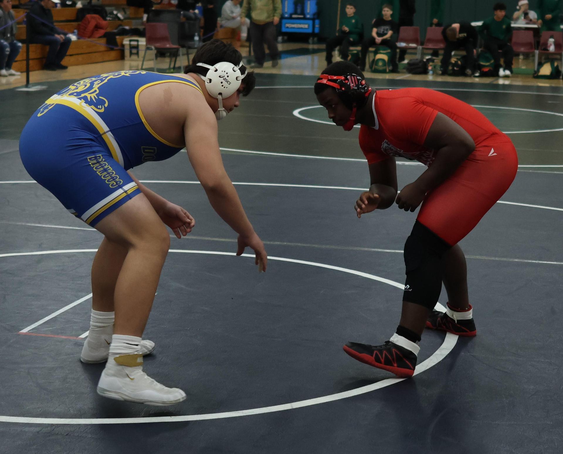 Boys wrestling in the Liberty Duals event 95