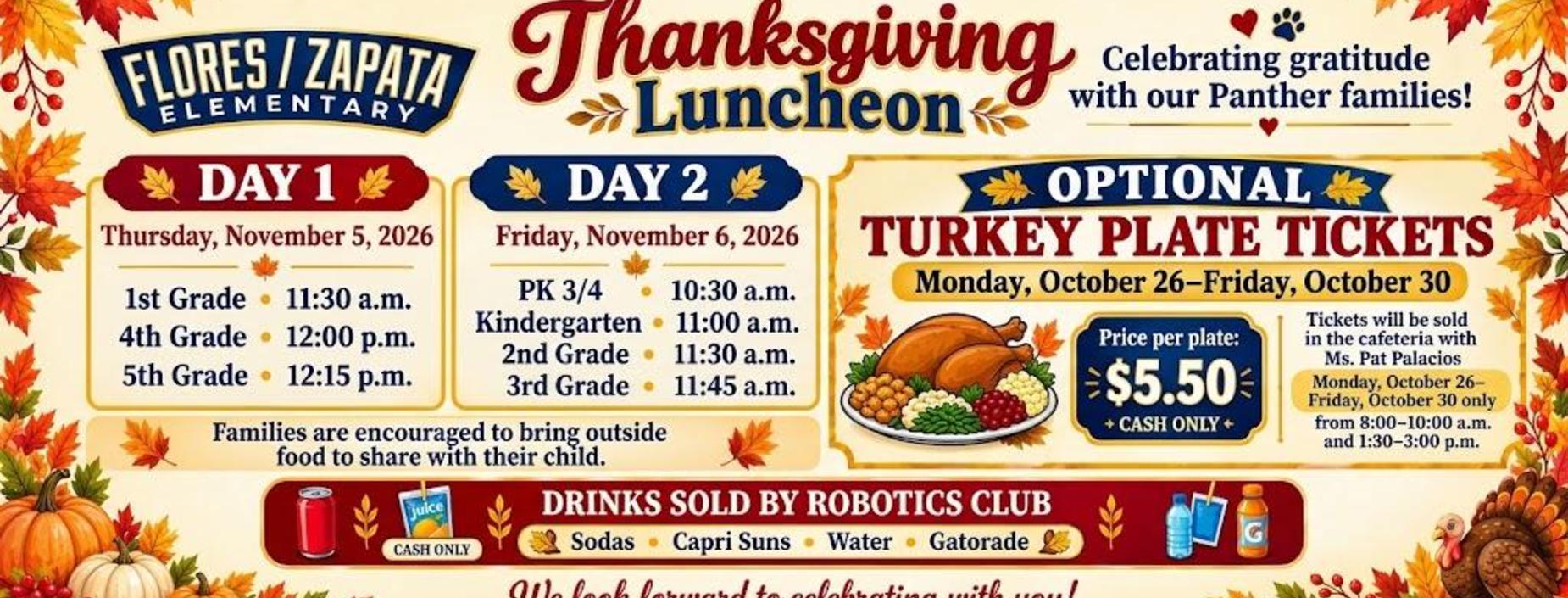 Thanksgiving Luncheon flyer 2026