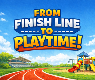 From Finish Line to Playtime! Running track and playground illustration