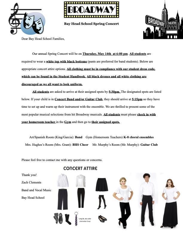 Spring Concert Information