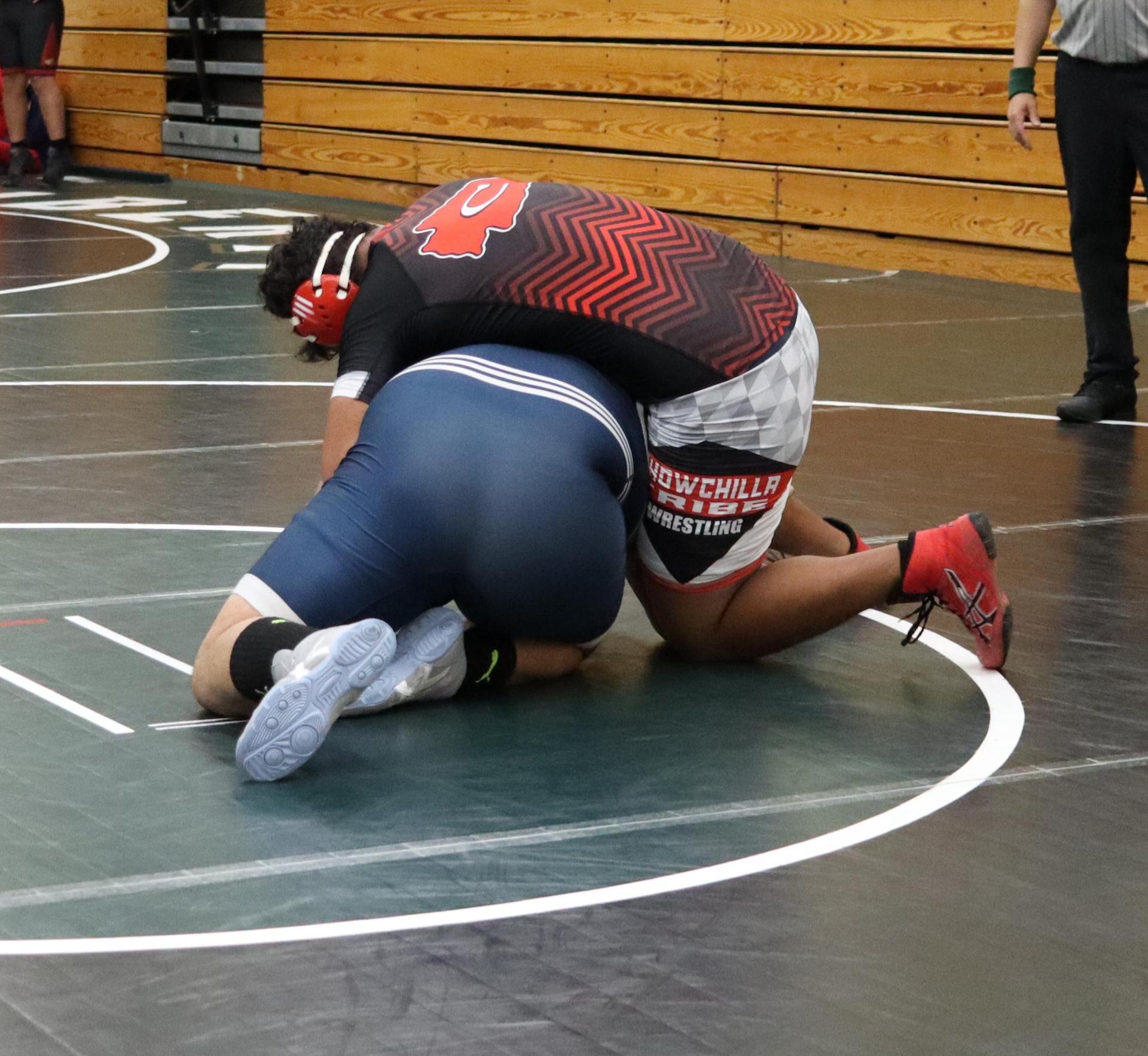 wrestlers in action at the Hawks invitational