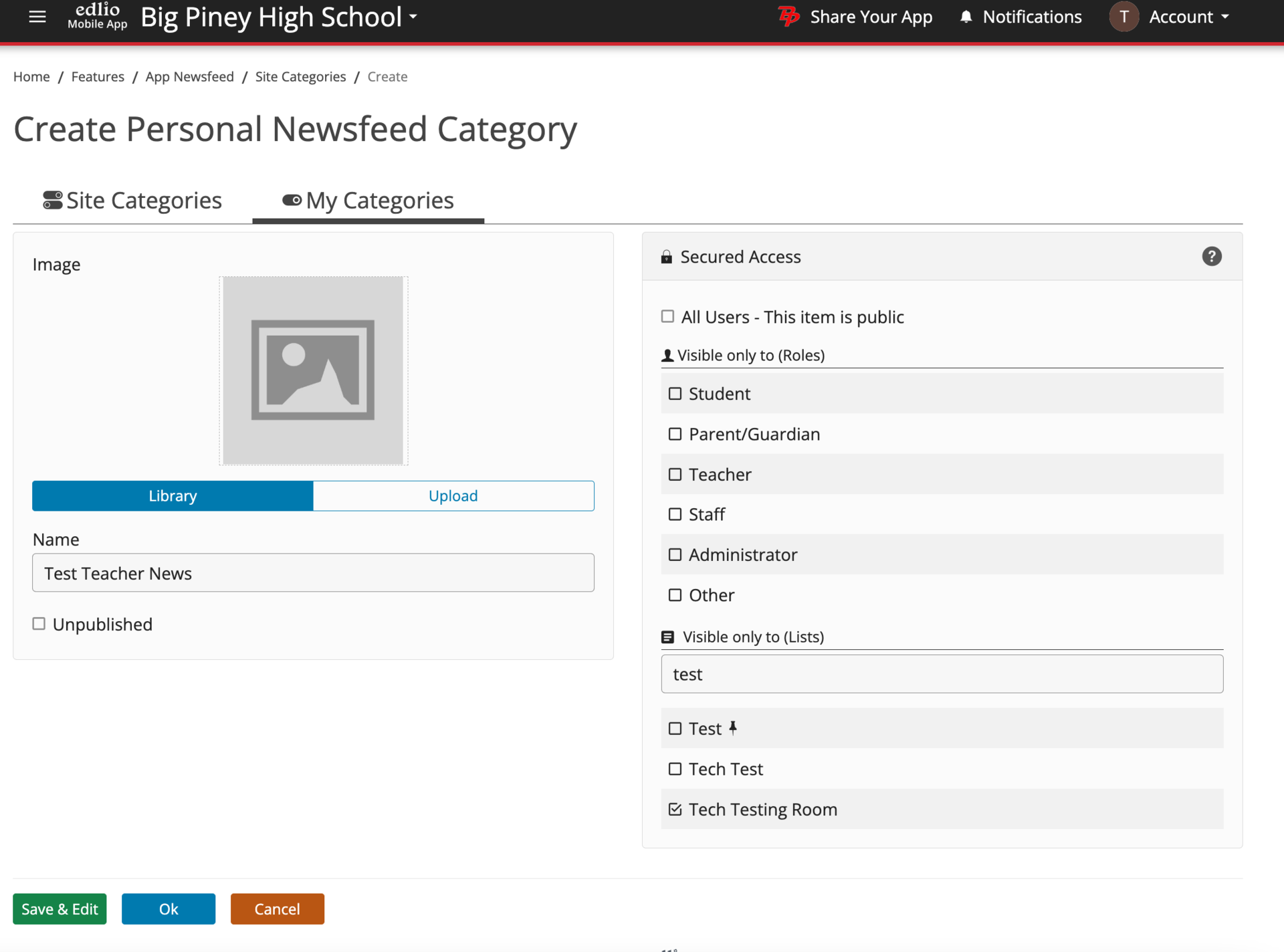 Web App - Edit Category