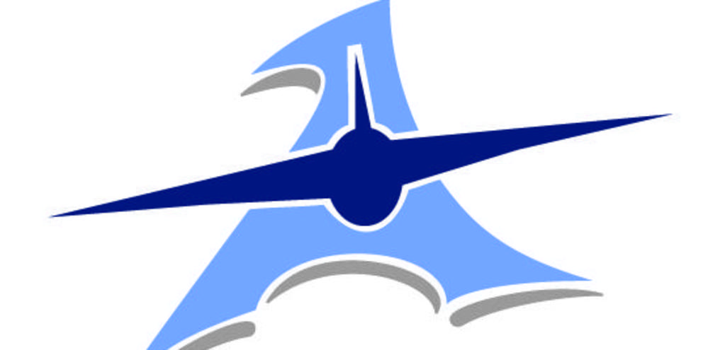 Stylized blue letter A with a propeller icon and cloud shape.