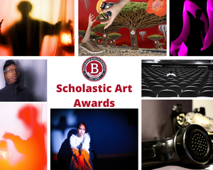 Collage of student artworks recognized in the Scholastic Art Awards